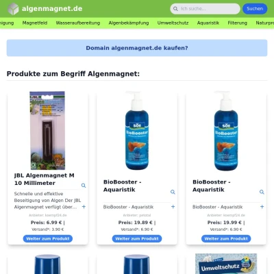Screenshot algenmagnet.de