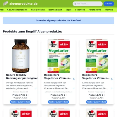 Screenshot algenprodukte.de