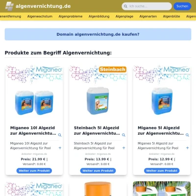 Screenshot algenvernichtung.de