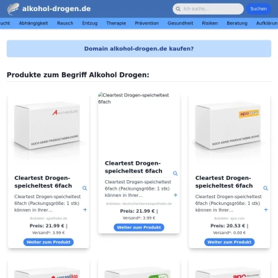 Screenshot alkohol-drogen.de