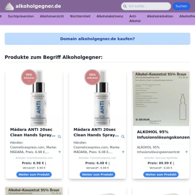 Screenshot alkoholgegner.de