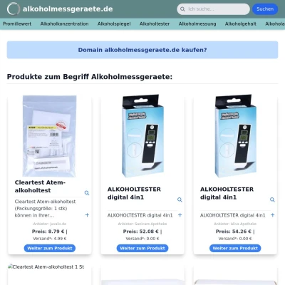 Screenshot alkoholmessgeraete.de