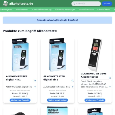 Screenshot alkoholtests.de