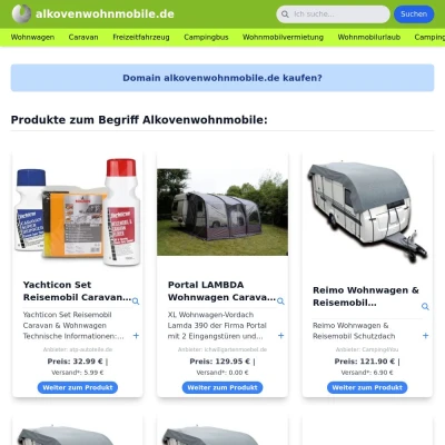 Screenshot alkovenwohnmobile.de