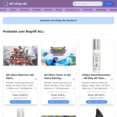 Screenshot all-shop.de