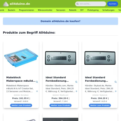 Screenshot all4duino.de