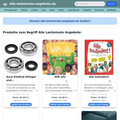 Screenshot alle-lastminute-angebote.de