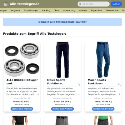 Screenshot alle-testsieger.de