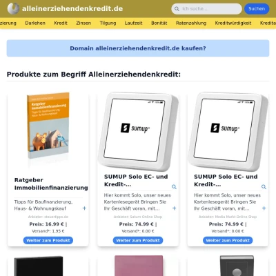 Screenshot alleinerziehendenkredit.de