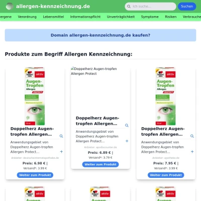 Screenshot allergen-kennzeichnung.de