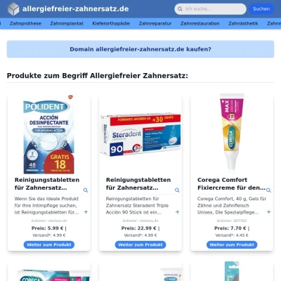 Screenshot allergiefreier-zahnersatz.de