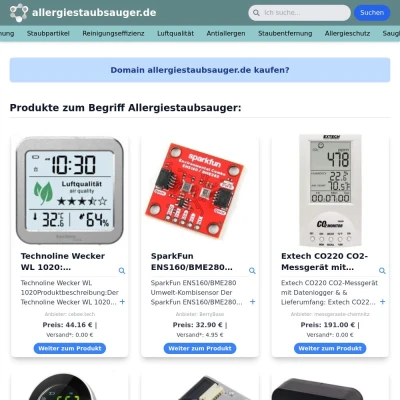 Screenshot allergiestaubsauger.de