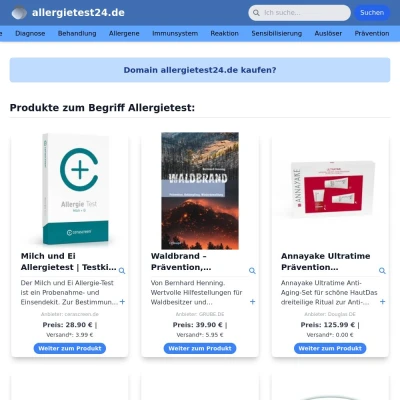 Screenshot allergietest24.de