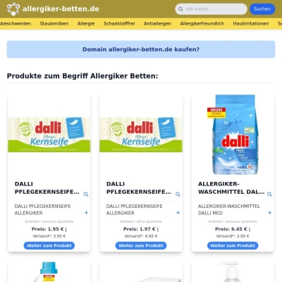 Screenshot allergiker-betten.de