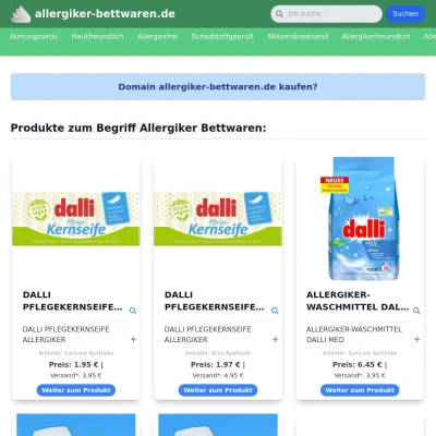 Screenshot allergiker-bettwaren.de