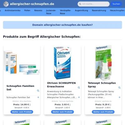 Screenshot allergischer-schnupfen.de