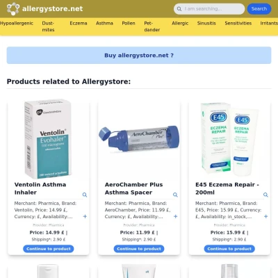 Screenshot allergystore.net