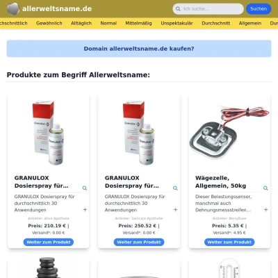 Screenshot allerweltsname.de