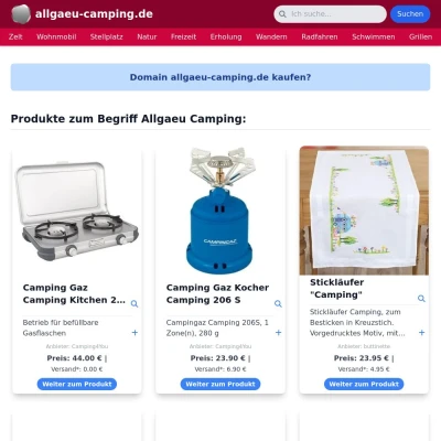 Screenshot allgaeu-camping.de