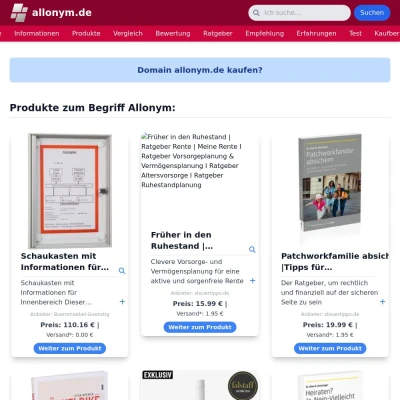 Screenshot allonym.de