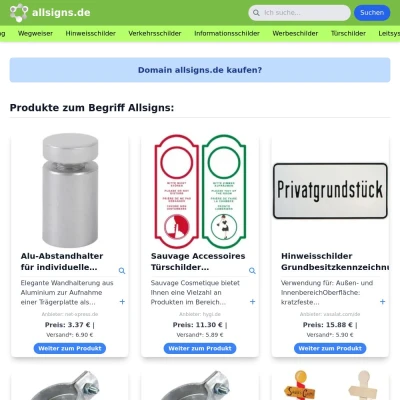 Screenshot allsigns.de