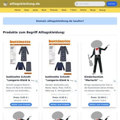 Screenshot alltagskleidung.de