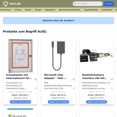 Screenshot alnz.de