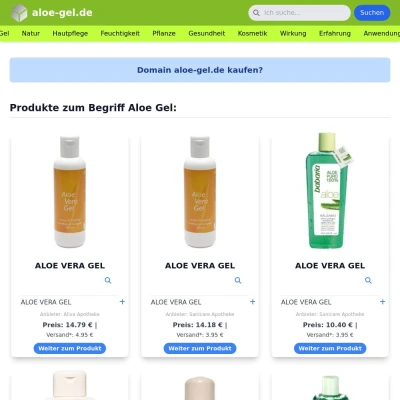 Screenshot aloe-gel.de