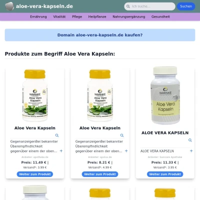 Screenshot aloe-vera-kapseln.de