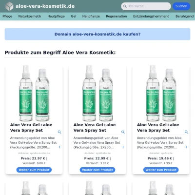 Screenshot aloe-vera-kosmetik.de