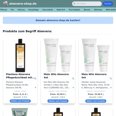 Screenshot aloevera-shop.de