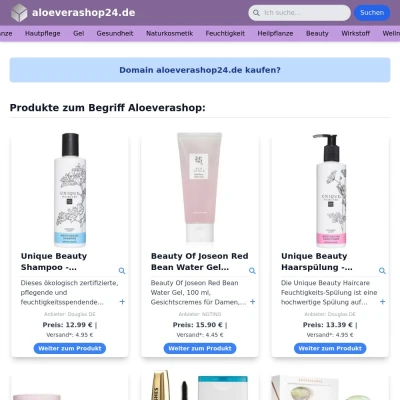 Screenshot aloeverashop24.de