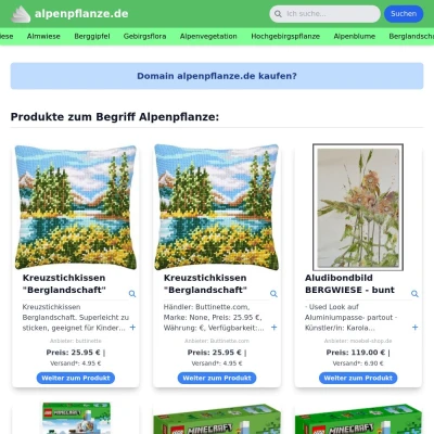 Screenshot alpenpflanze.de