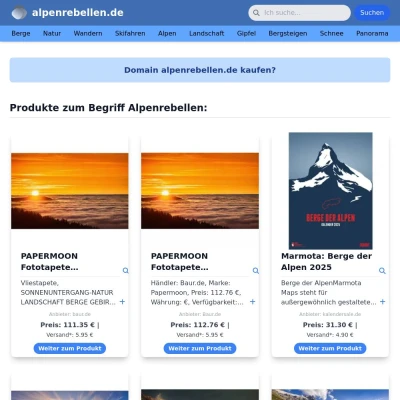 Screenshot alpenrebellen.de