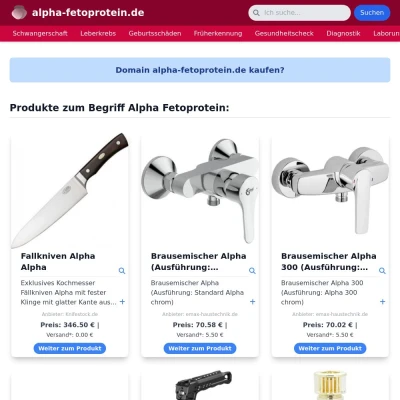 Screenshot alpha-fetoprotein.de