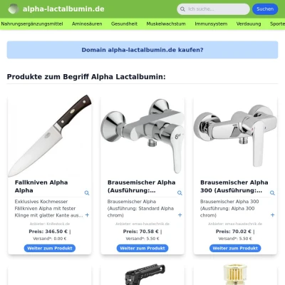 Screenshot alpha-lactalbumin.de