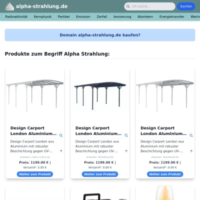 Screenshot alpha-strahlung.de