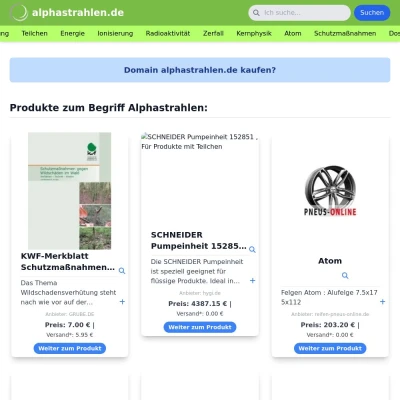 Screenshot alphastrahlen.de