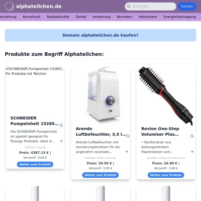 Screenshot alphateilchen.de