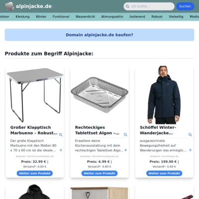 Screenshot alpinjacke.de