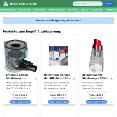 Screenshot altablagerung.de