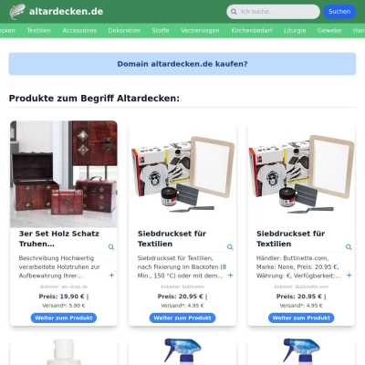Screenshot altardecken.de