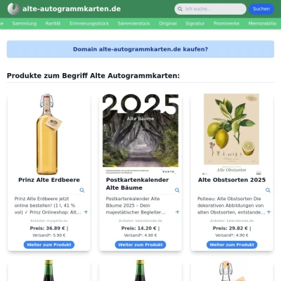 Screenshot alte-autogrammkarten.de