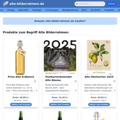 Screenshot alte-bilderrahmen.de