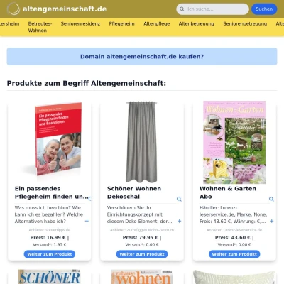 Screenshot altengemeinschaft.de