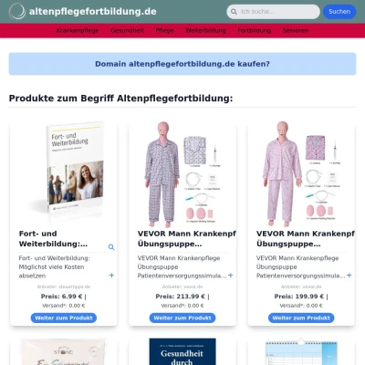 Screenshot altenpflegefortbildung.de