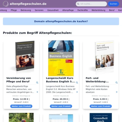 Screenshot altenpflegeschulen.de