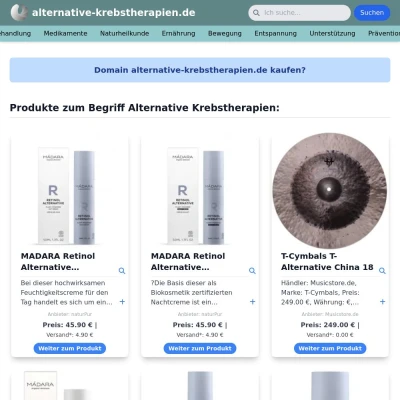 Screenshot alternative-krebstherapien.de