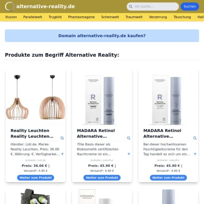 Screenshot alternative-reality.de
