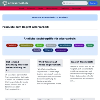 Screenshot altersarbeit.ch